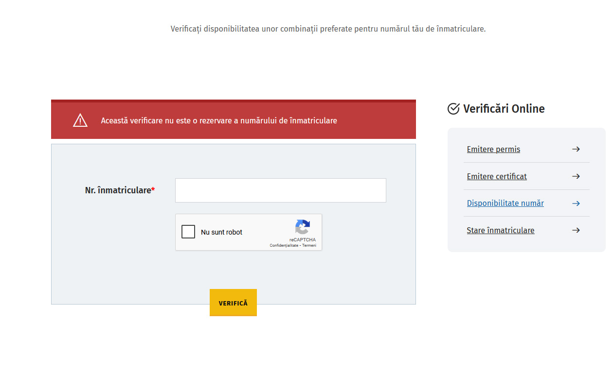 Cum poţi verifica online disponibilitatea numerelor de înmatriculare